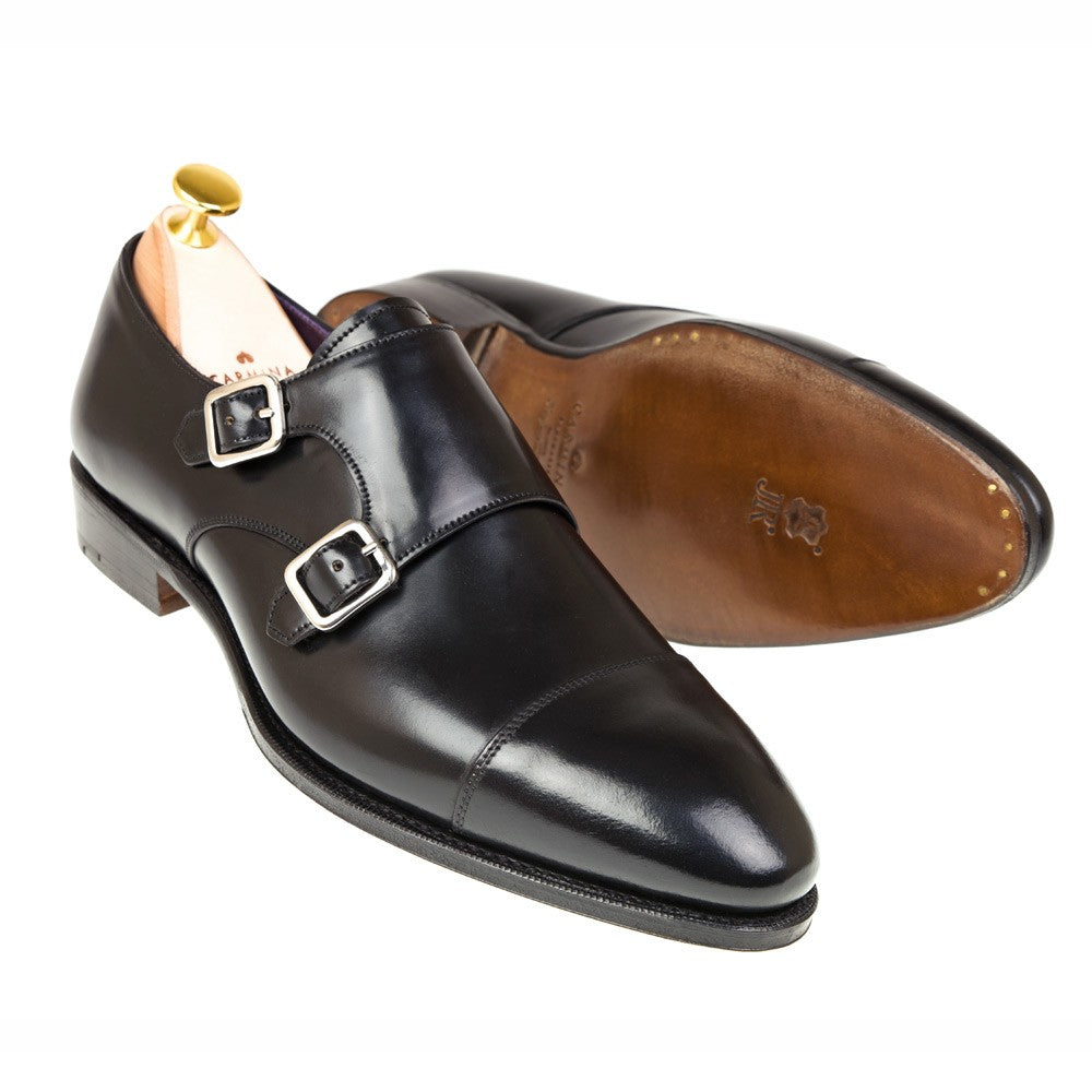 Carmina Shoemaker Double Monkstrap in Black Shell Cordovan – Gentlemens ...