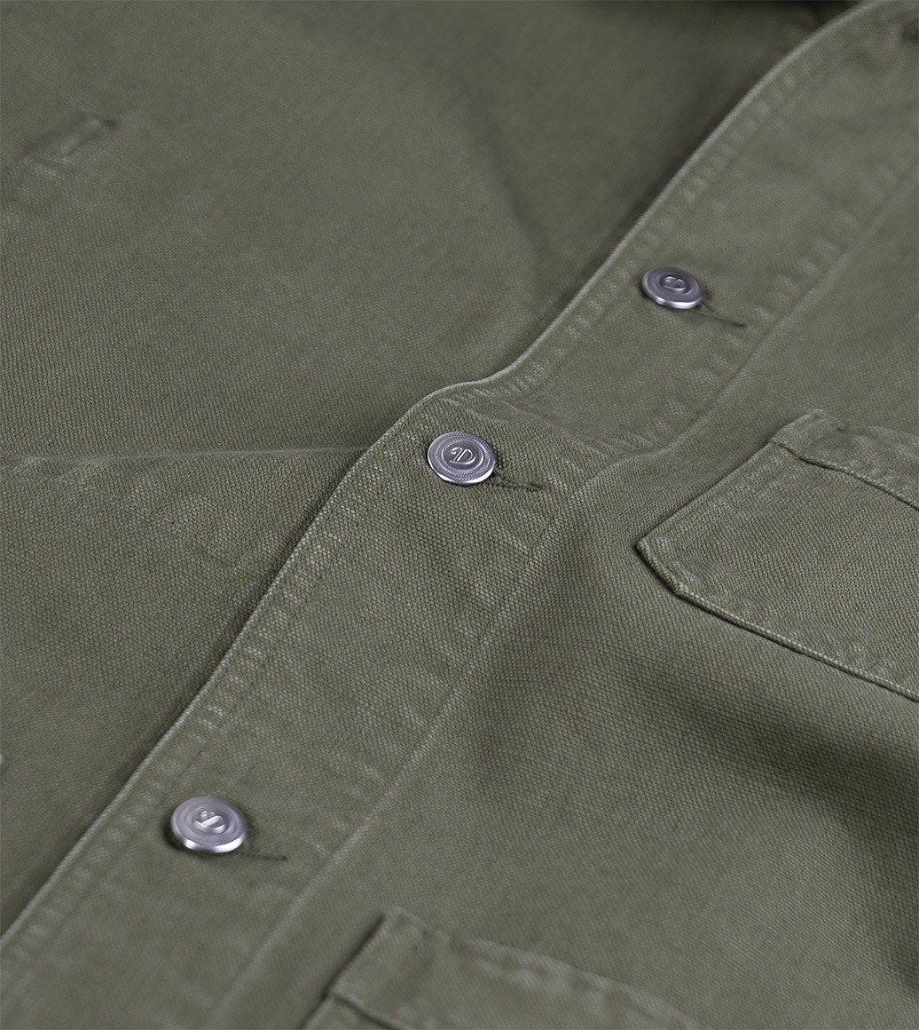 Drake's Olive Cotton Canvas Five-Pocket Chore Jacket