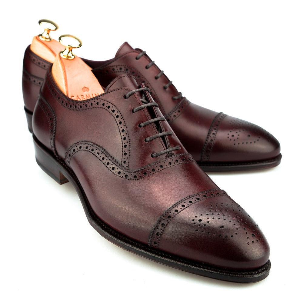 Carmina Shoemaker Semi Brogue in Burgundy Calf – Gentlemens Footwear