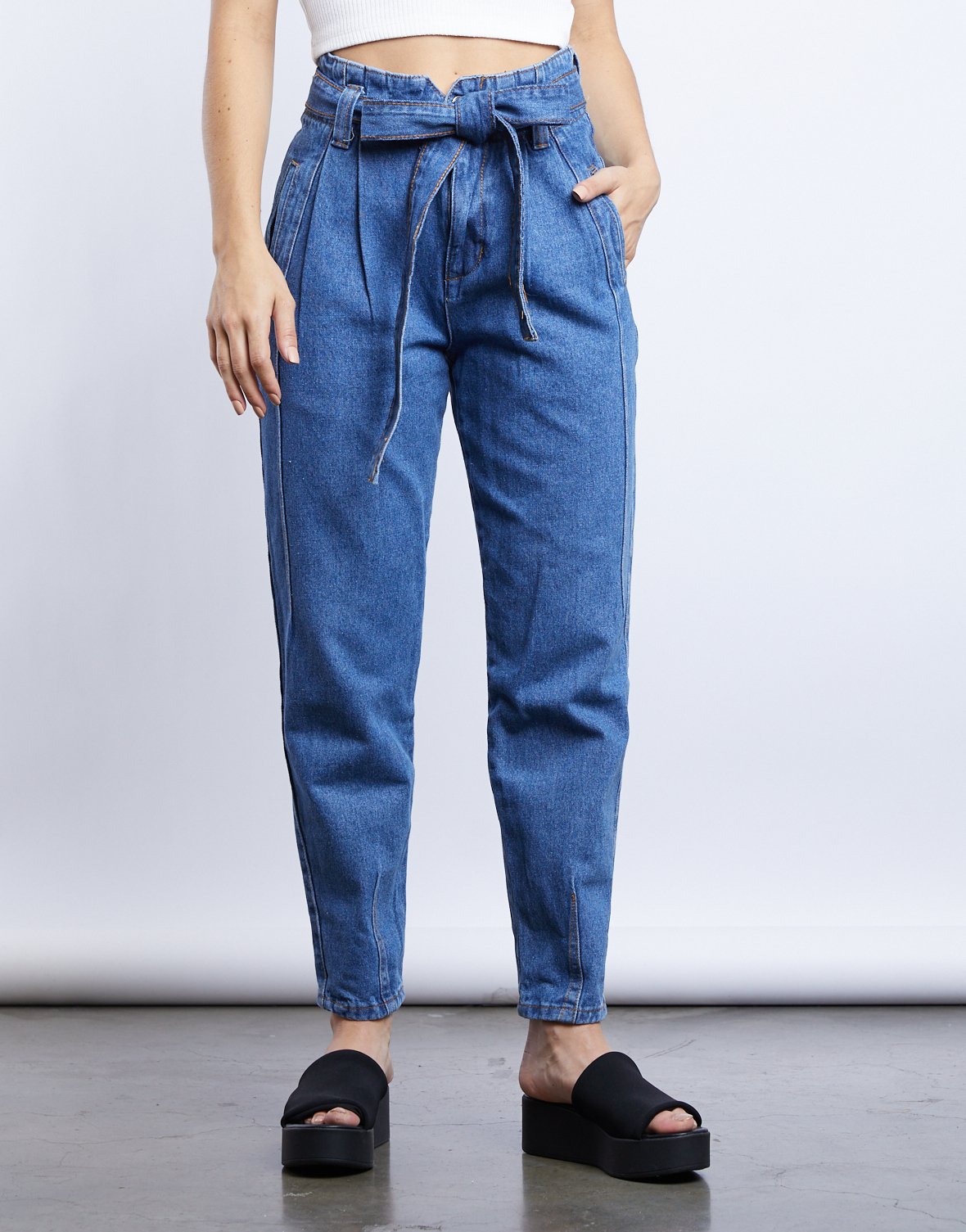 paperbag pants denim