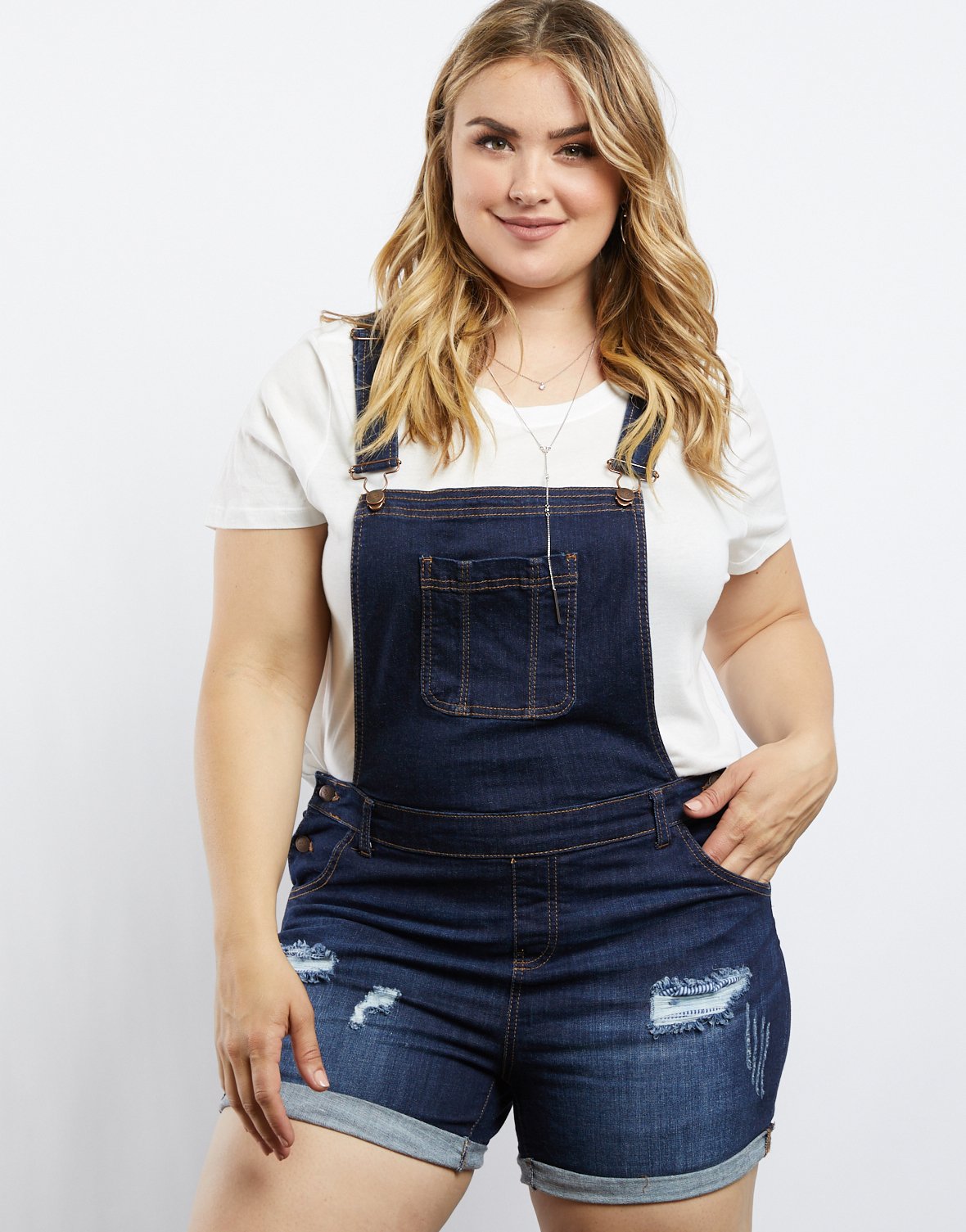 jean overall shorts plus size