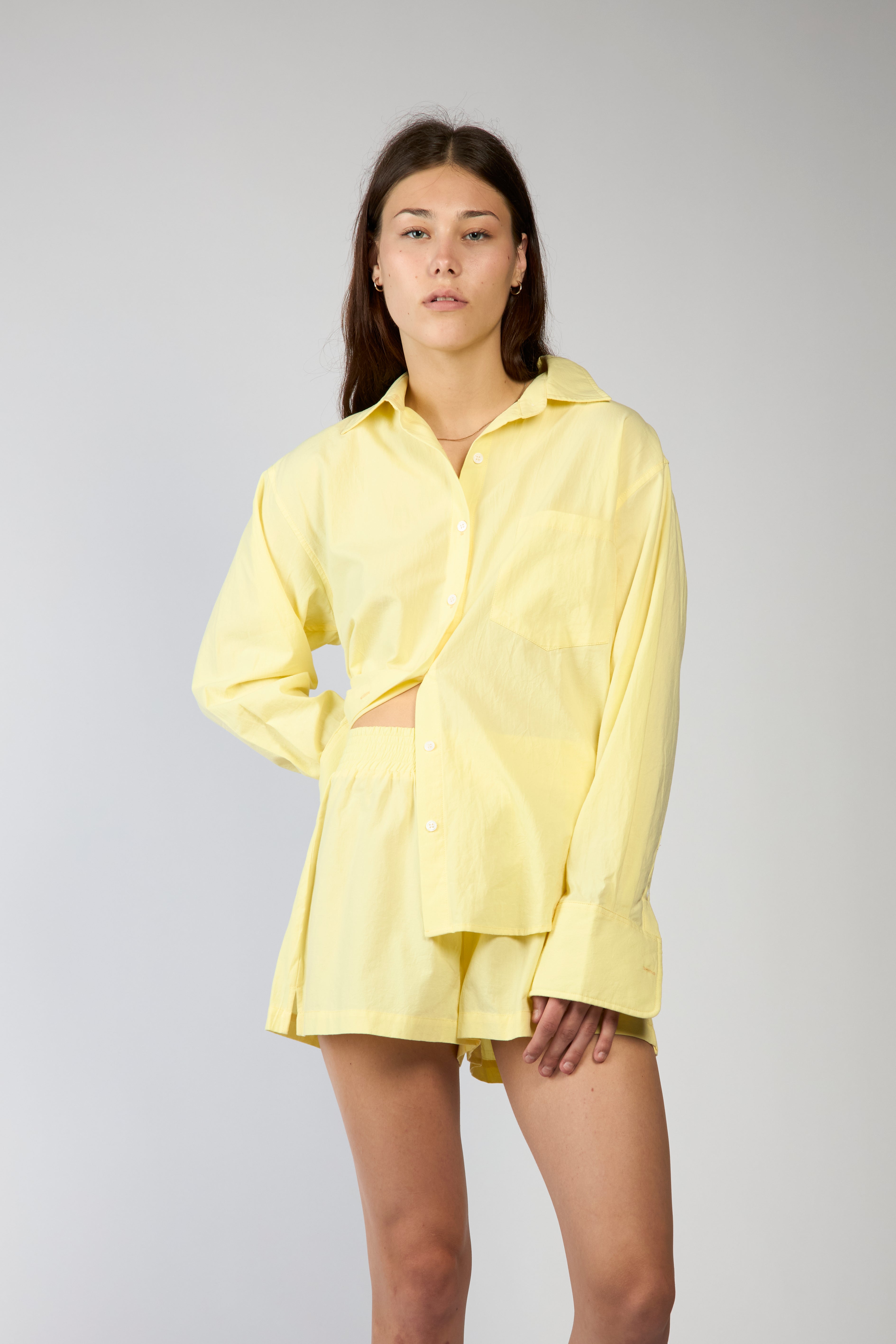 The Everyday Boyfriend Shirt - Yellow - Viens Avec Moi product image