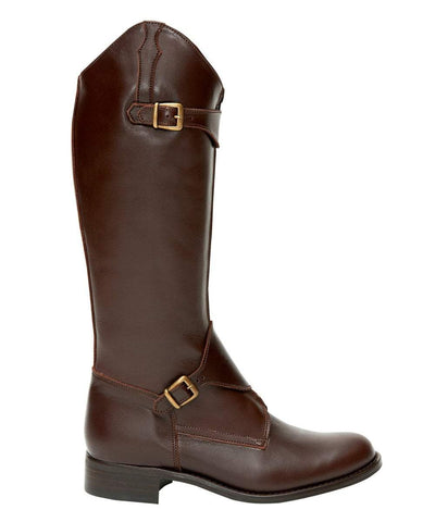 Spanish Riding Boots classic: Brown (flat sole) - water resistant
