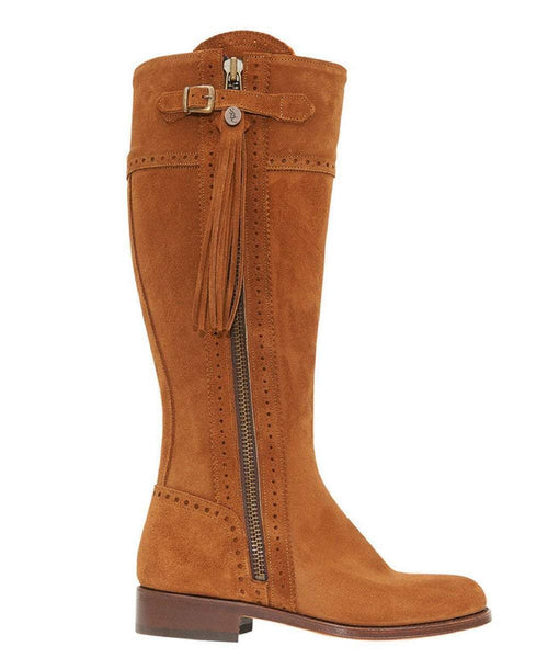 cognac riding boots wide calf