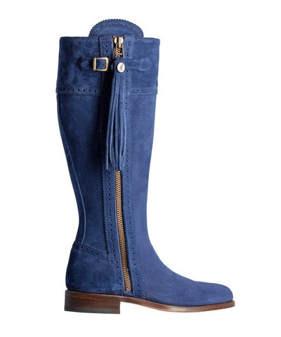 navy boots wide fit