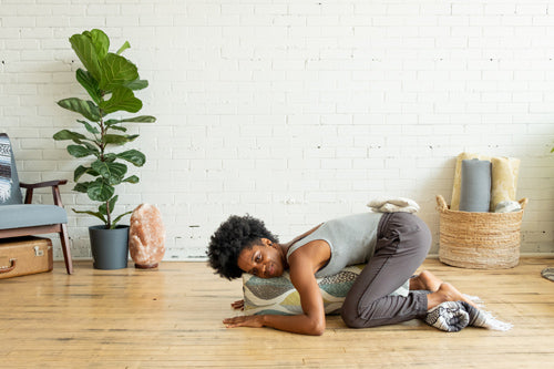 Childs Pose with Yoga Props