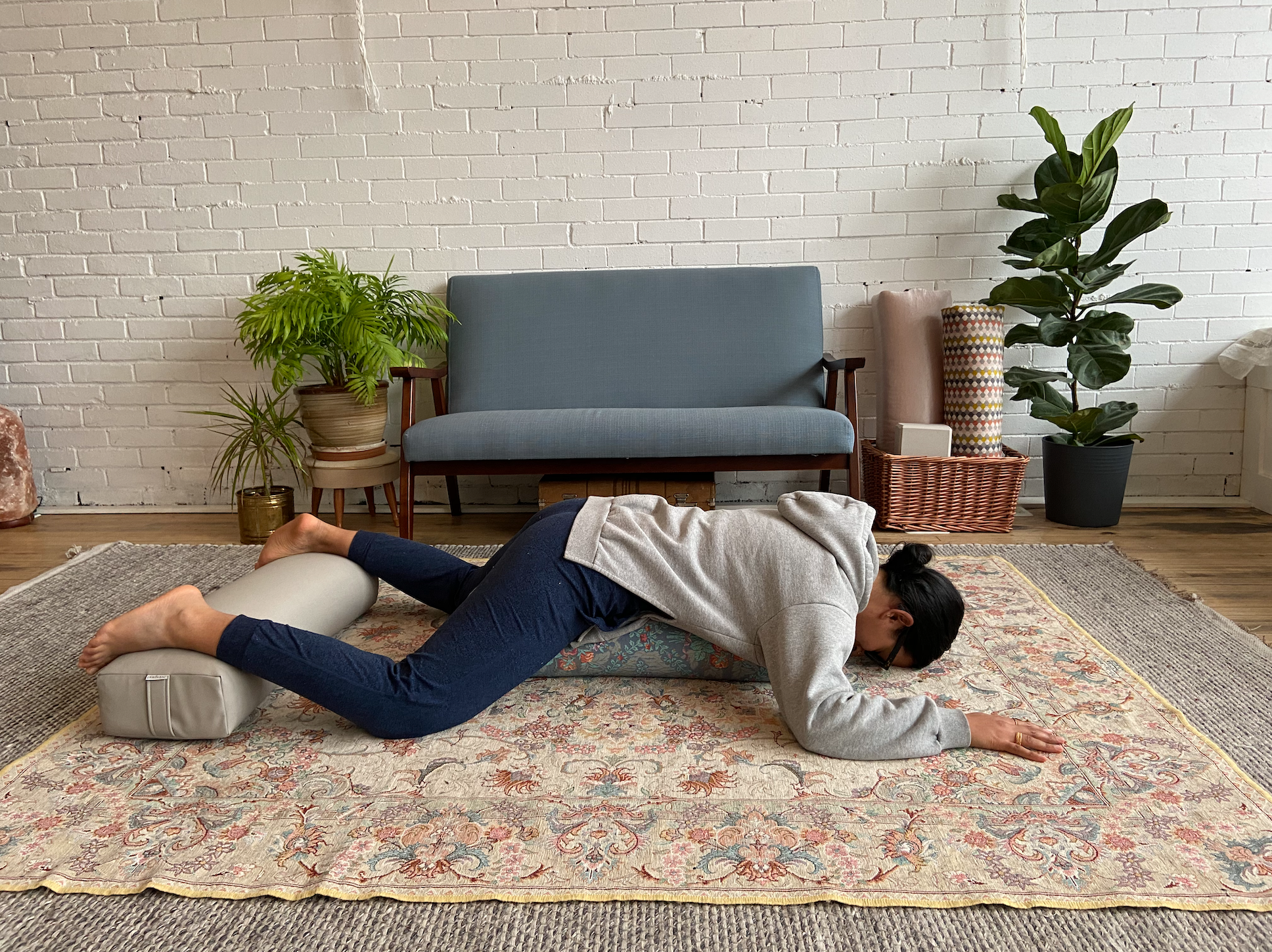 At Home Yoga with Bolster