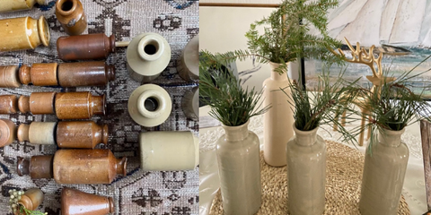 Vintage Vessels Plant Vase Christmas Inspiration Vintage Decor Display Handmade Ceramic Upcycle Style Home