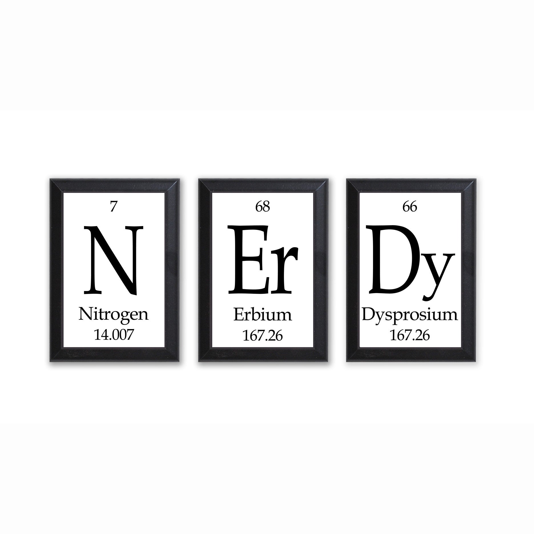 1 elements to 30 table periodic Plaque Each Wall Nerdy Table 3 Framed Piece Set Periodic