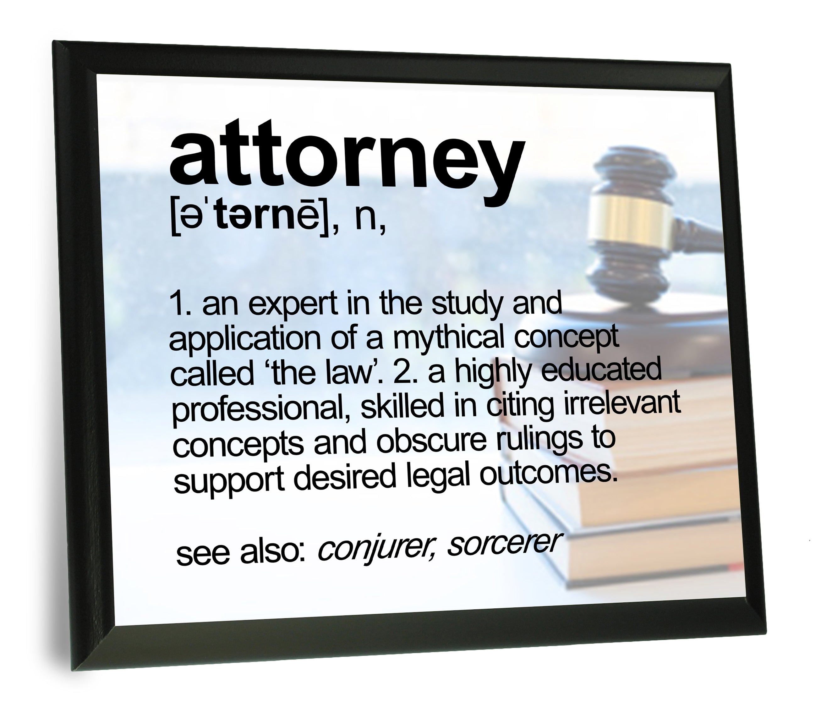 Attorney Definition Typography Wall Plaque 9" x 12" Neurons Not Included™