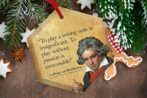 Ludwig van Beethoven Beveled  Glass Christmas Ornament
