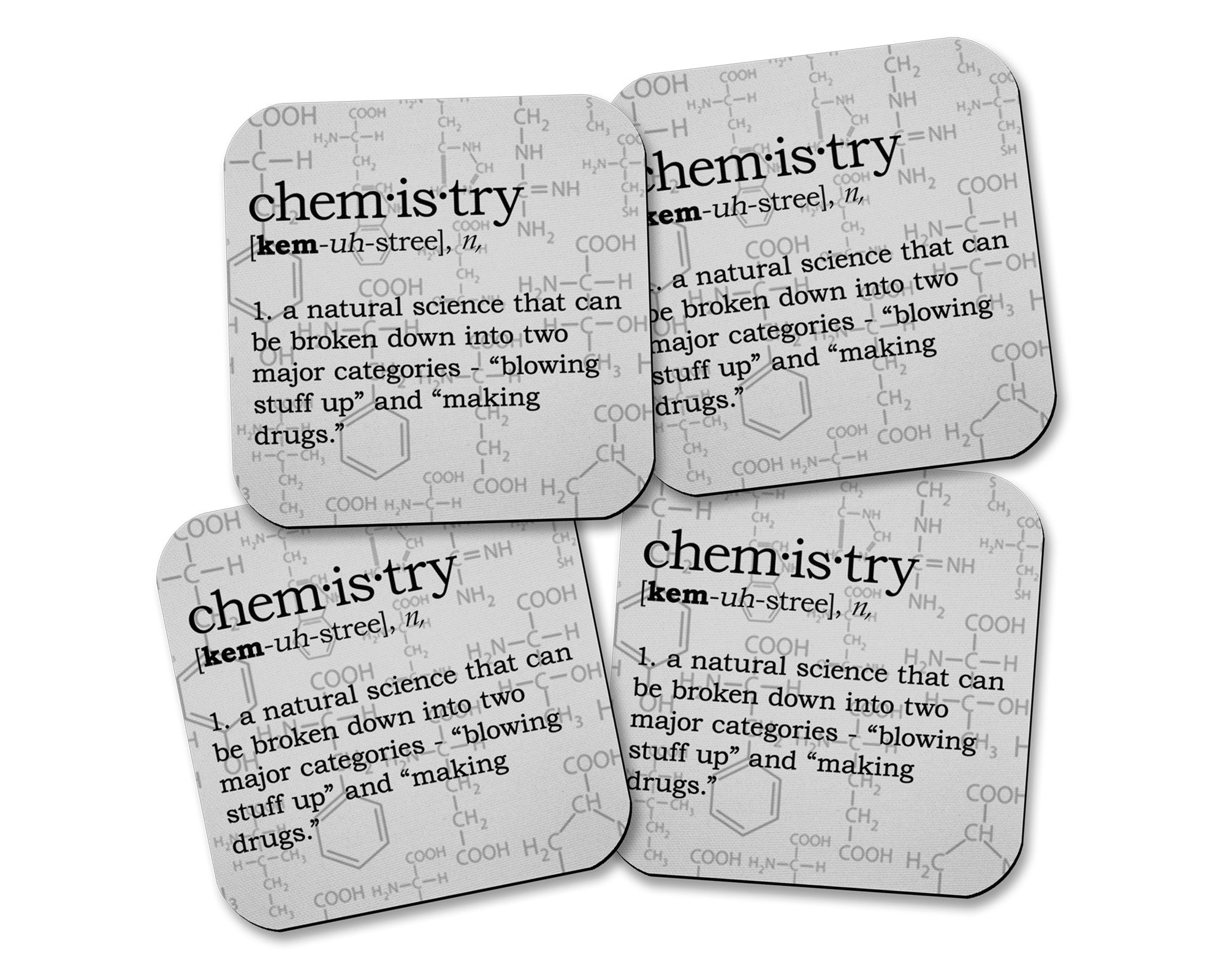 Chemistry Definition Neoprene Coaster Set Neurons Not Included
