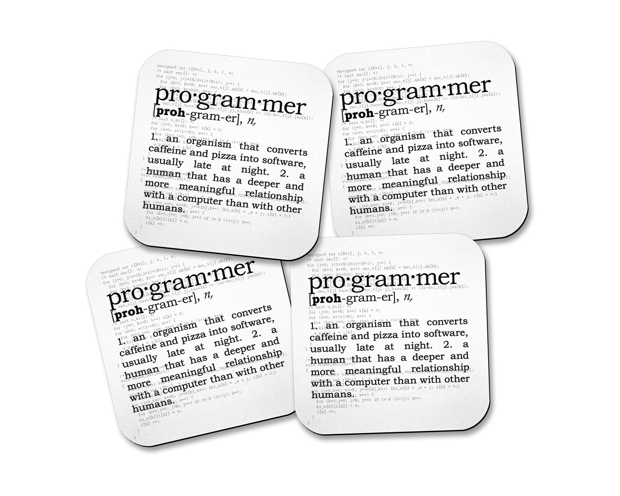  Programmer Definition  Neoprene Coaster Set Neurons Not 