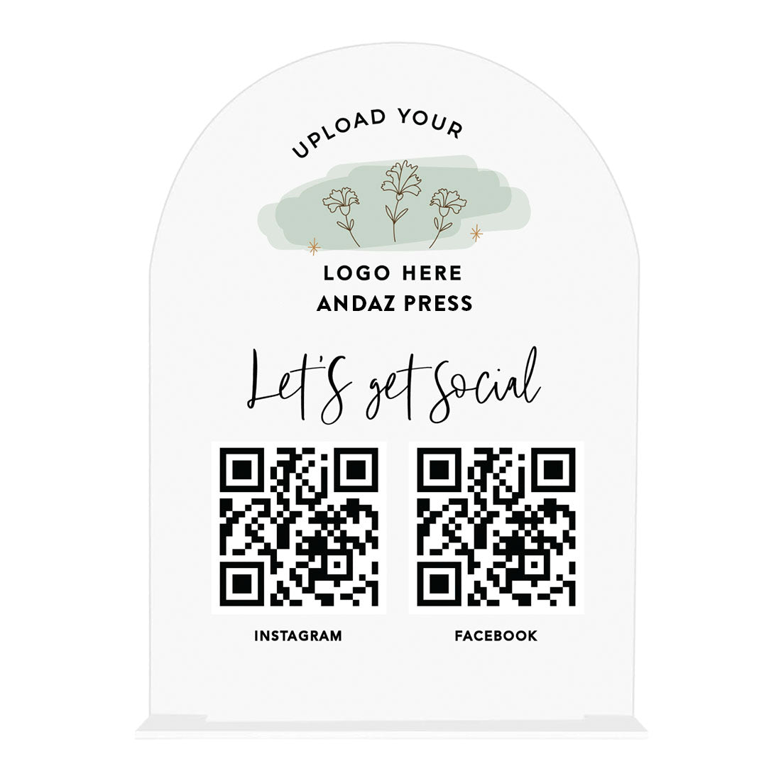 Custom QR Code Sign with Logo Acrylic Display for Business