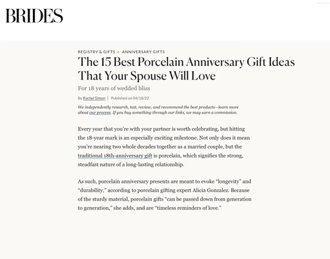 15 Best Porcelain Anniversary Gift Ideas That Your Spouse Will Love