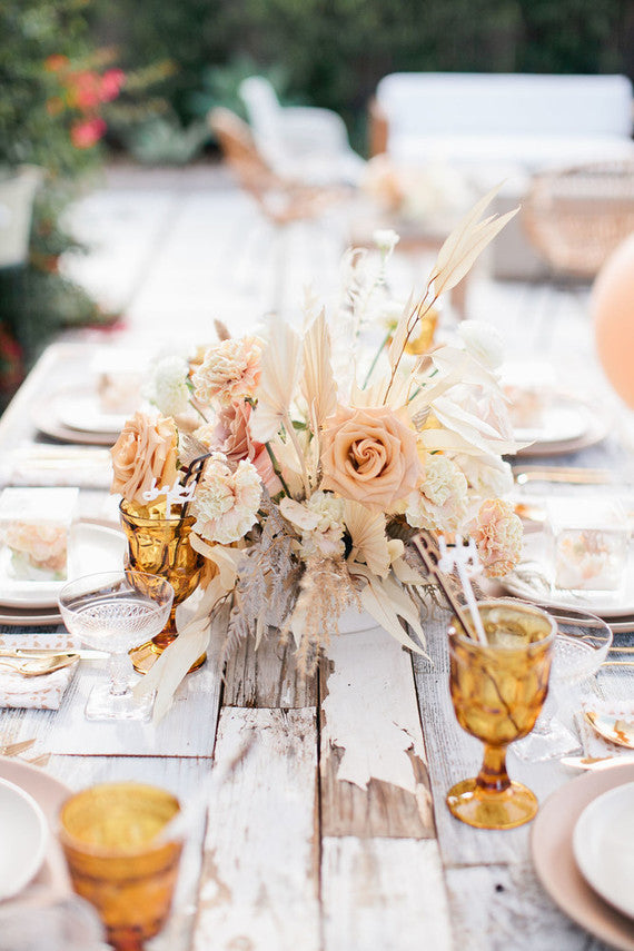 Neutral Glam Beach Wedding Design That All Started With A Centerpiece