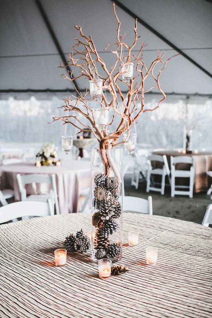 Tall Black Centerpiece Arrangement With Gold Branches