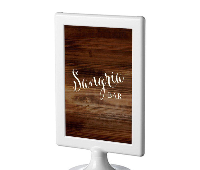Framed Rustic Wood Wedding Party Signs-Set of 1-Andaz Press-Sangria Bar-