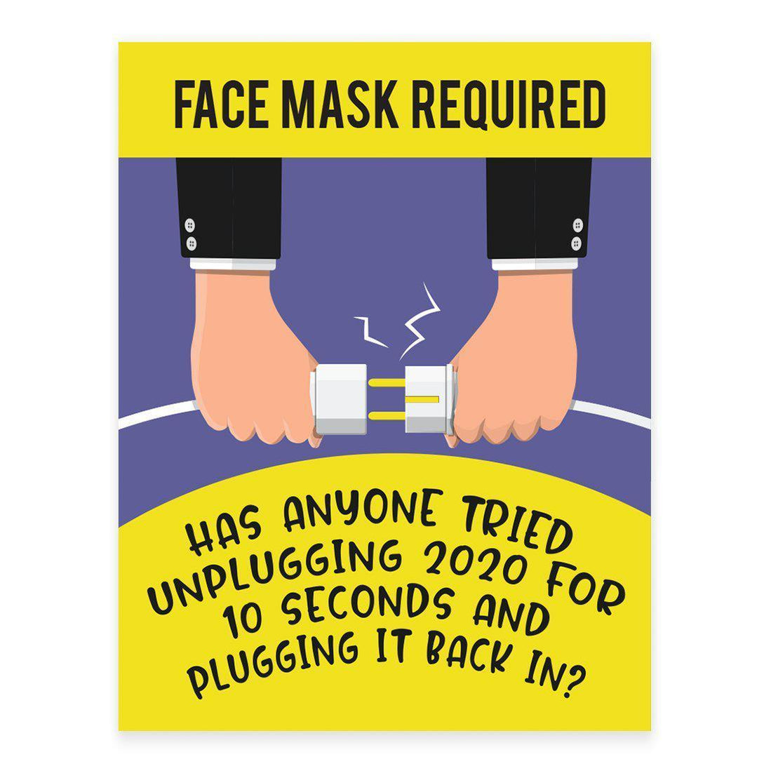 Funny Social Distancing Signs Humorous Face Mask Required Rectangle B 