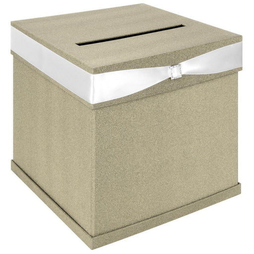 Andaz Press Gift Favor Tuck Boxes, 3 x 3 x 3 Cube Favor Box with Satin Ribbon Bulk 50-Pack (Champagne)