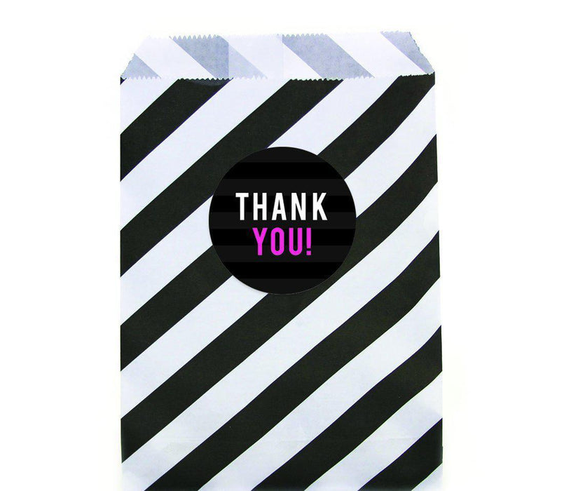 Modern Black and White Stripes Wedding Favor Bag DIY Party Favors Kit