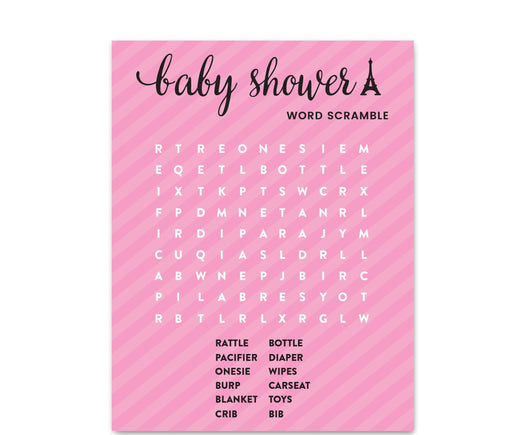 Paris Bonjour Bebe Girl Baby Shower Games Fun Activities