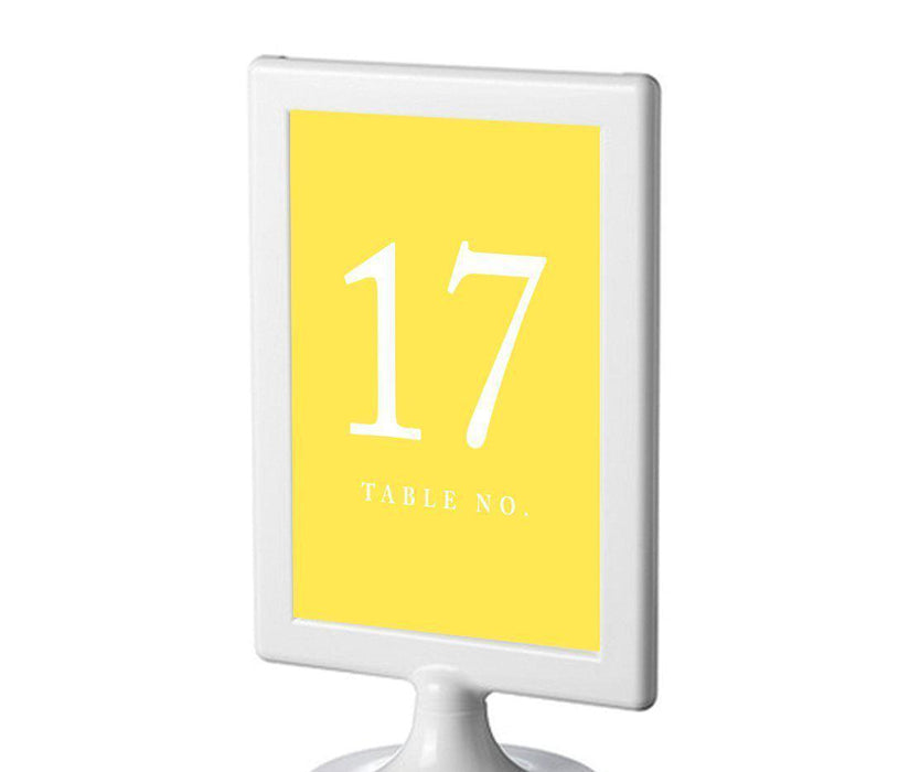 Pick Your Color Framed Double-Sided DIY Table Numbers-Set of 8-Andaz Press-Yellow-17-24-