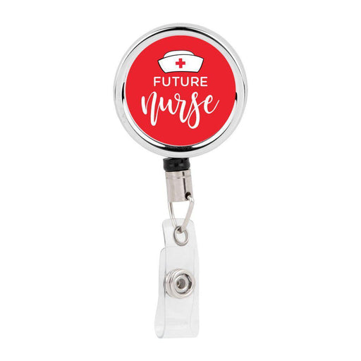 Badge Reels Holder Retractable with ID Clip for Nurse Name Tag Card Funny RN LPN CNA Nursing Doctor Teacher Student Medical Black Work Office