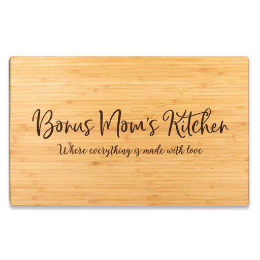 Andaz Press Large Bamboo Wood Cutting Board Gift, 17.75 x 11-Inch, Memaw's Kitchen Where Everything Is Made with Love, 1-Pack, Engraved Serving