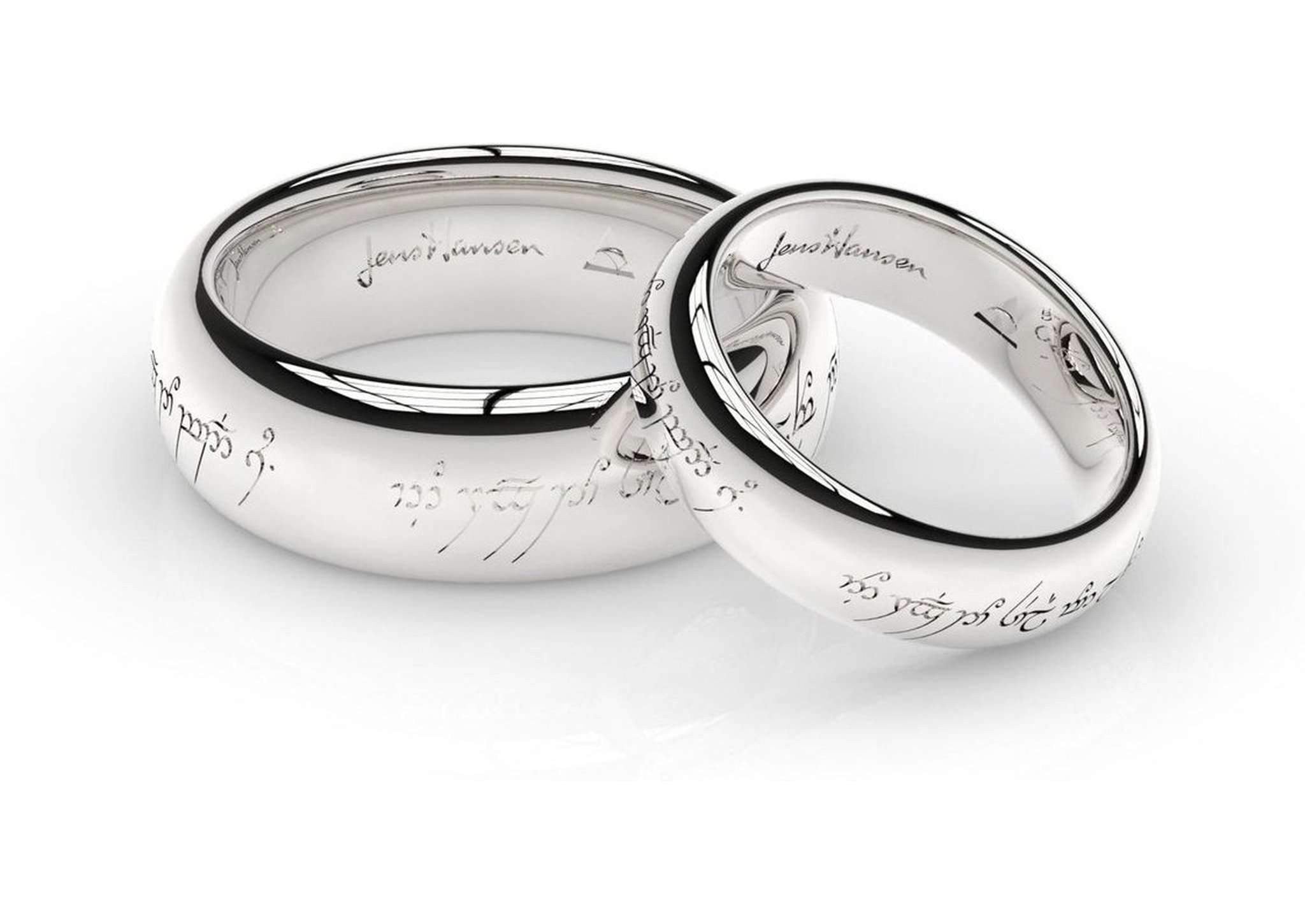 Elvish Love Ring Set in White Gold and Platinum Jens Hansen