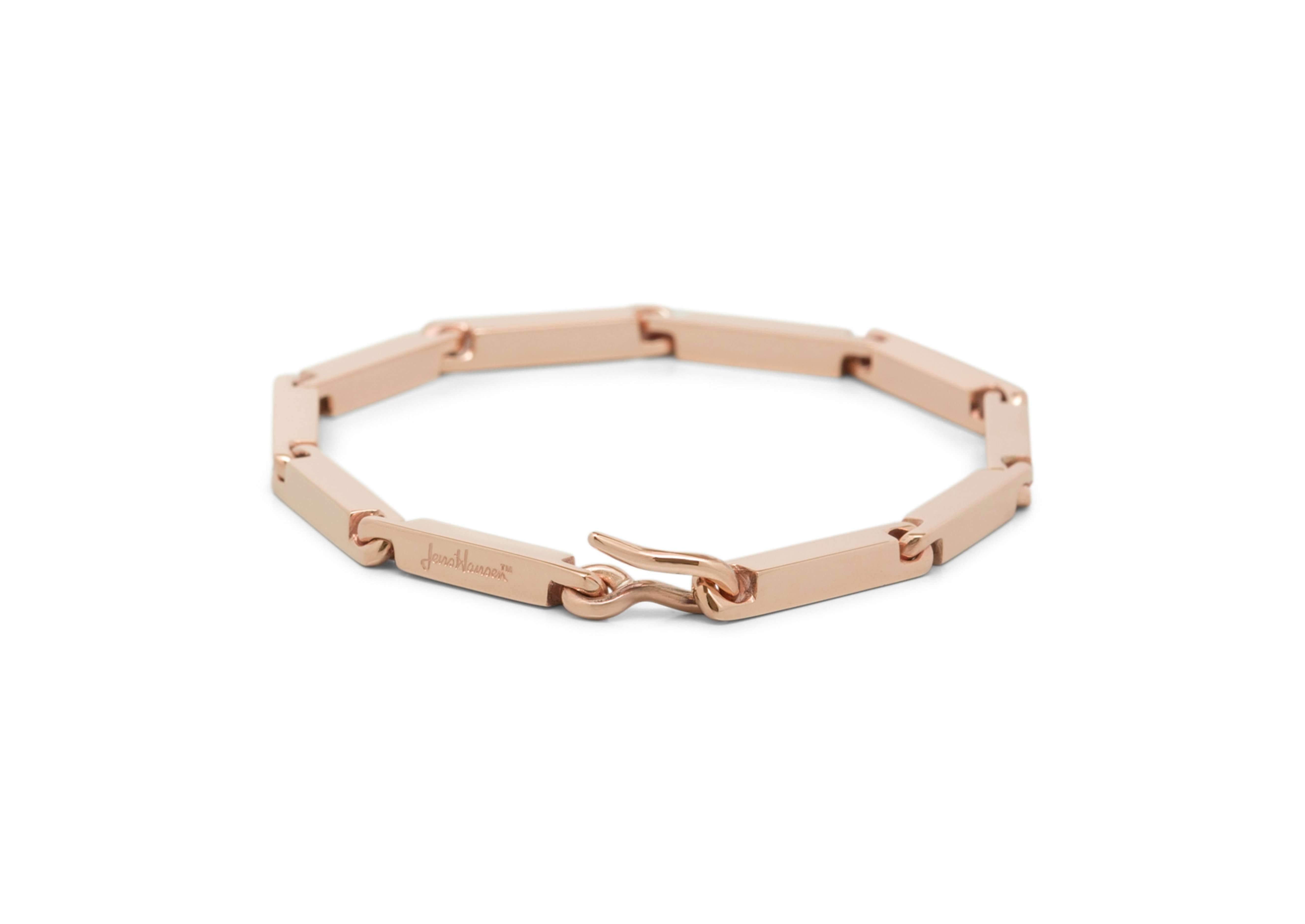 Hand Crafted Block Bracelet, Red Gold – Jens Hansen