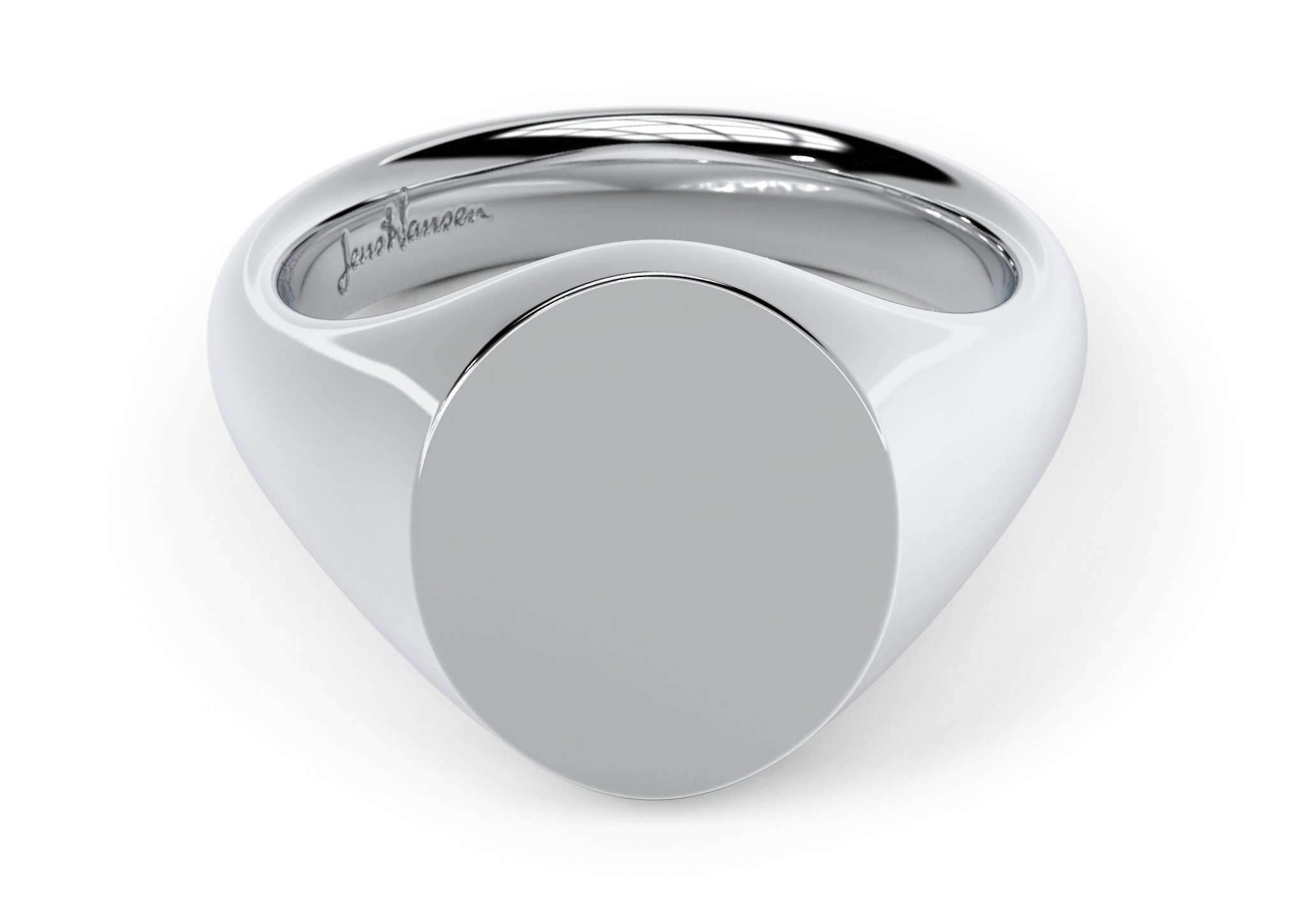 Oval Signet Ring, White Gold \u0026 Platinum 