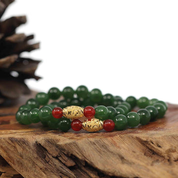 Jade Bead Bracelet - Genuine Authentic Natural Myanmar Jadeite Jade Grade A  7mm Lilac beads