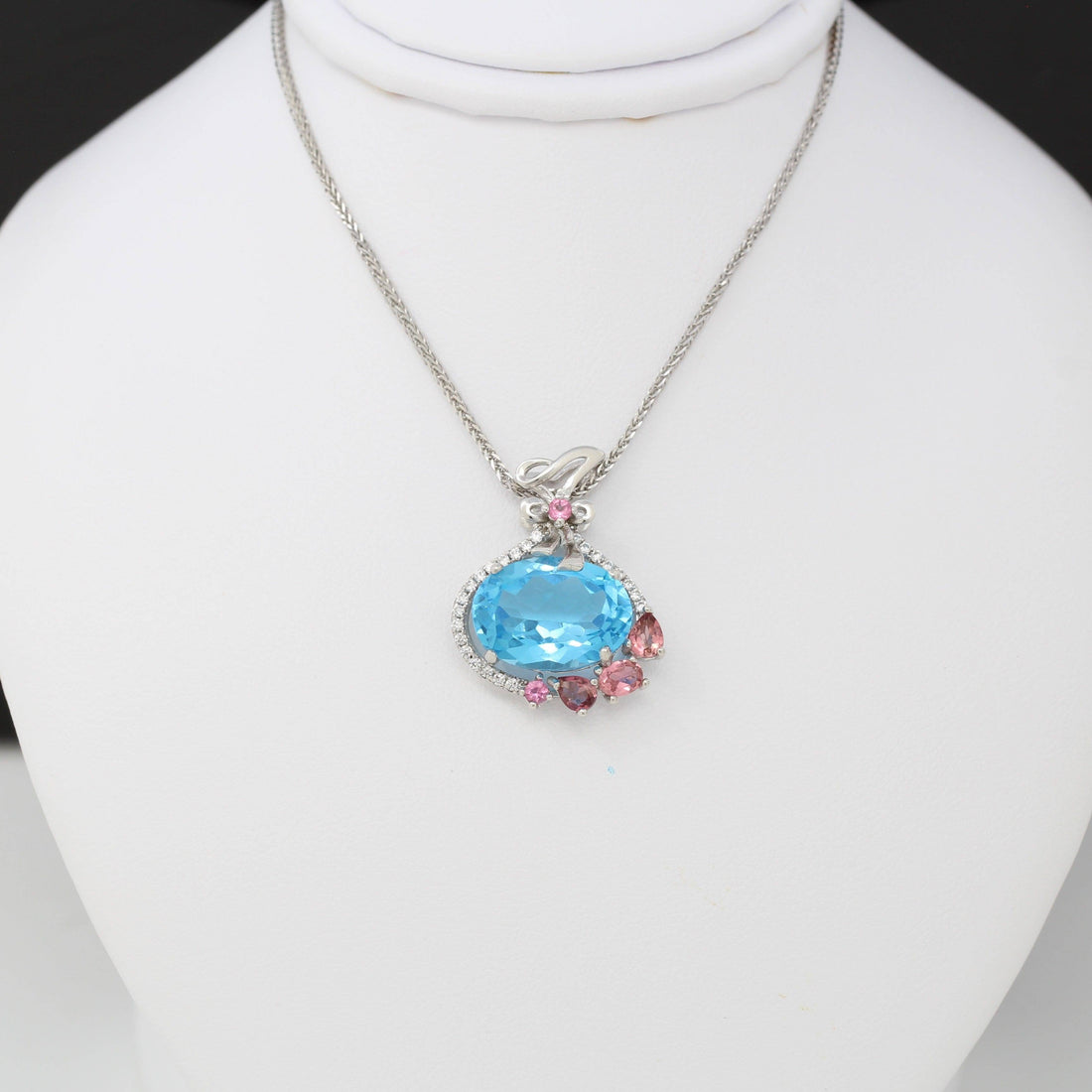 Sterling Silver Topaz Necklace With Tourmaline and Zircon Accent Stones-Baikalla Happy Valley Oregon