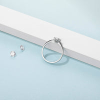 Baikalla Baikalla™ "Cora" Sterling Silver Moissanite 6 Prong Promise Ring