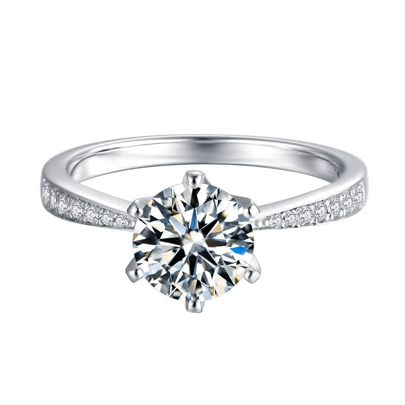 Baikalla 5 Baikalla™ "Annie" Sterling Silver Moissanite Luxury 3 CT 6 Prong Promise Ring