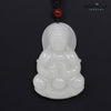 Baikalla™ "Guan Yin" Genuine HeTian White Nephrite Jade Guanyin Pendant Necklace