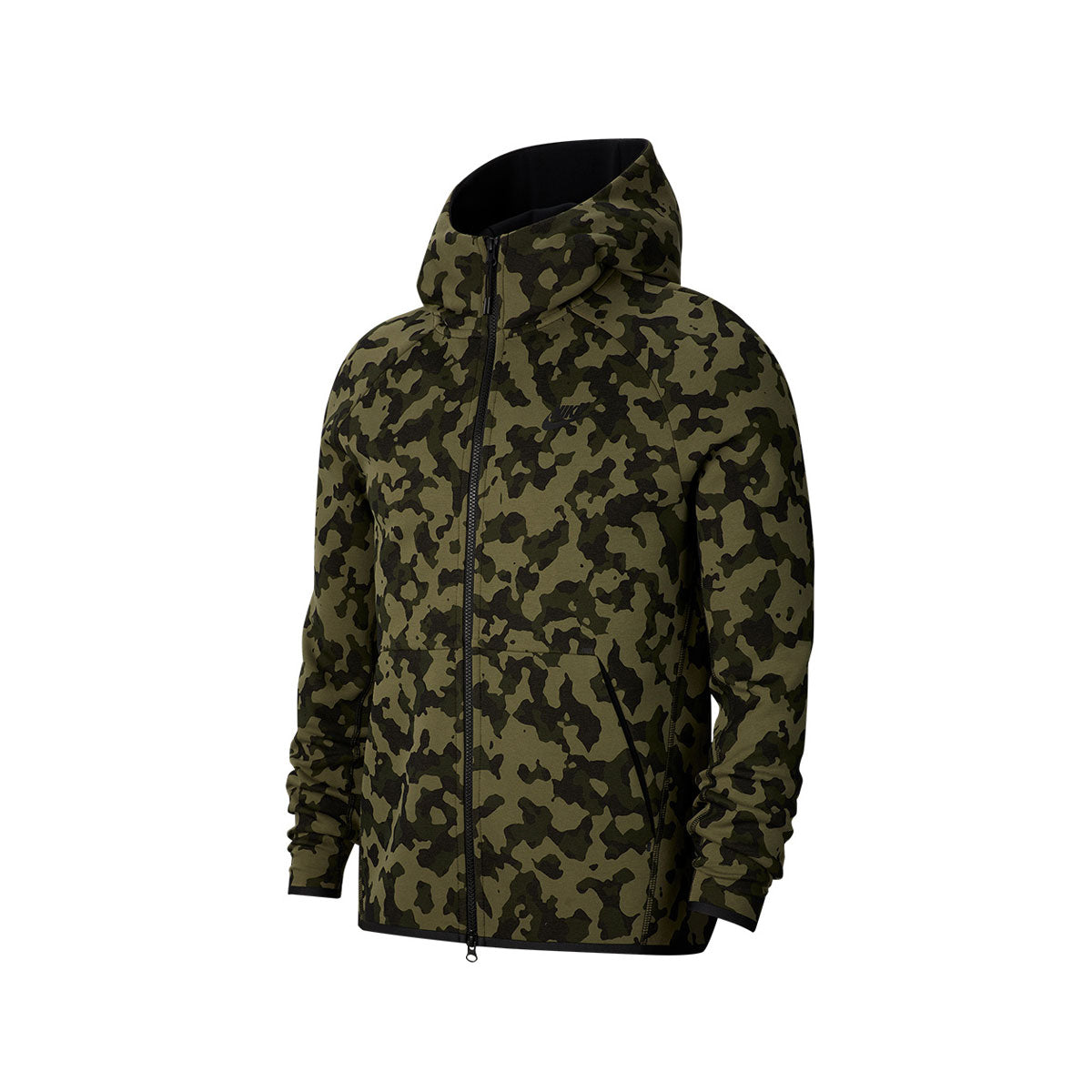 Nike Men's Sportswear Tech Fleece Full Zip Hoodie Printed Camo Medium Olive | KickzStore