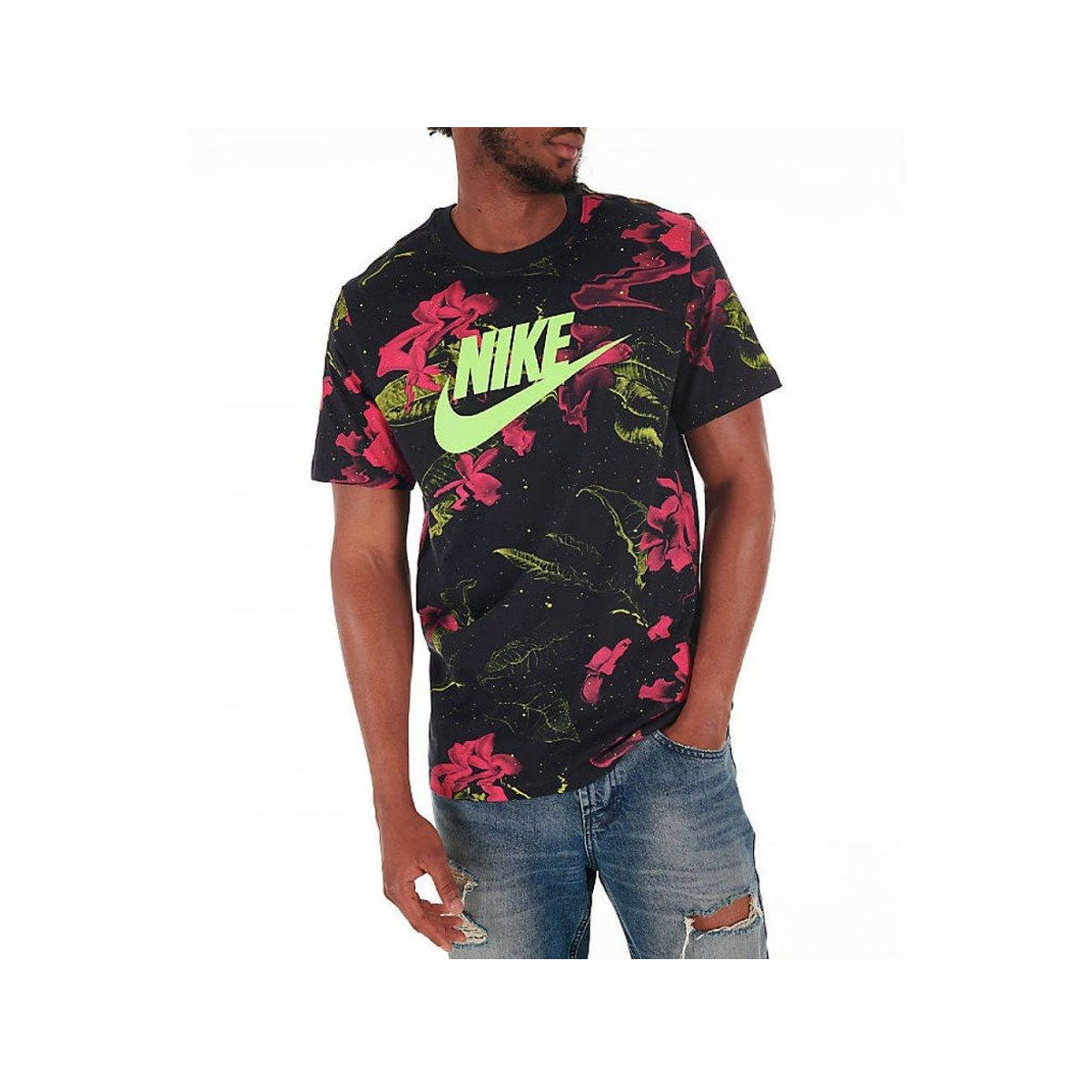 Nike Men's Pink Limeade T-Shirt Black 