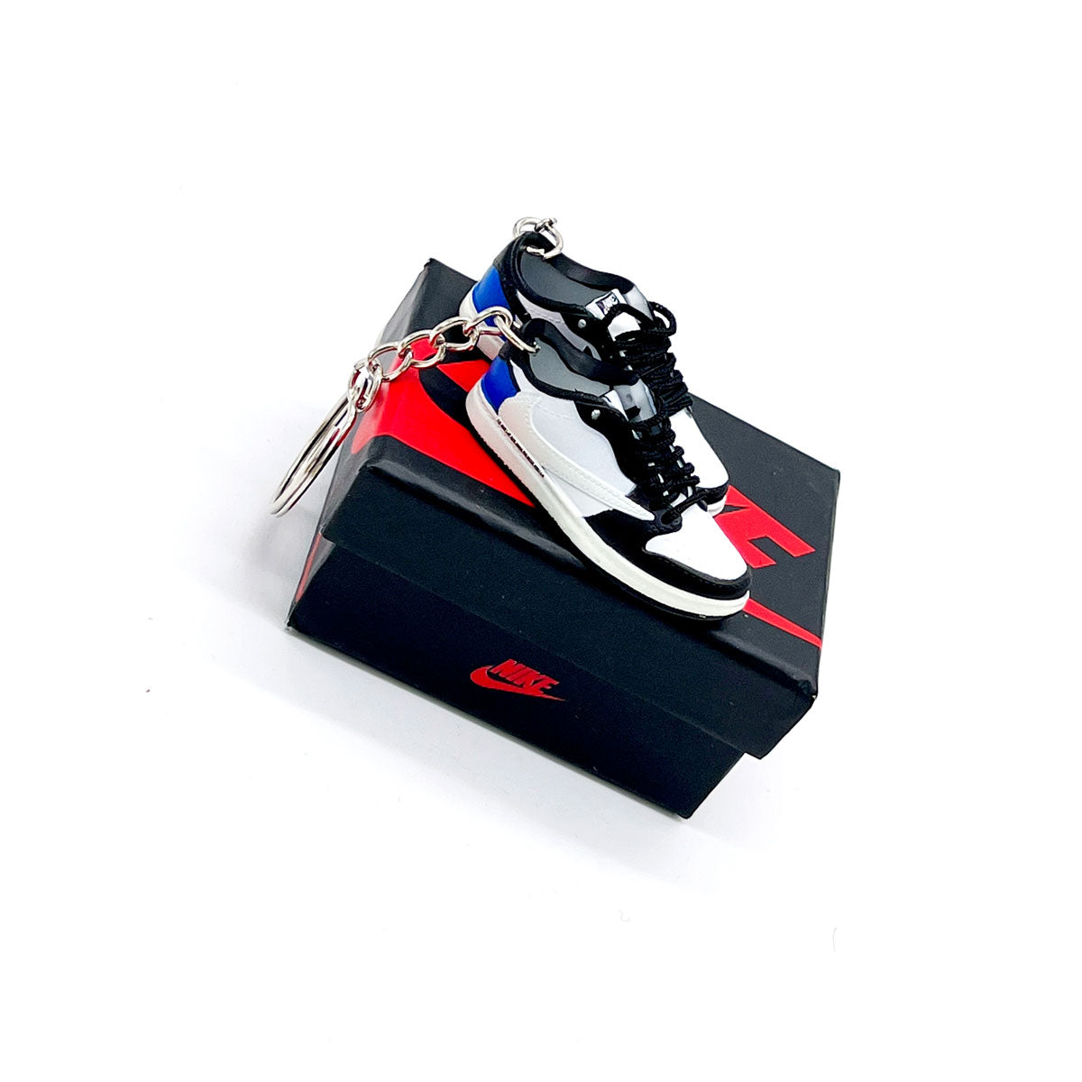 Kickzstore.com 3D Hand Painted Sneaker Key Chains - 3D Sneaker Keychain-  Air Jordan 1 High Travis Scott Fragment Pai