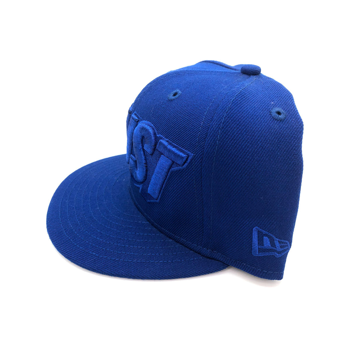 New Era X Secret Society 59fifty Triple Blue Trust Logo Fitted Hat Blu Kickzstore