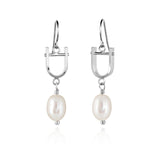 U: Collection White Pearl Dangle Earrings Contemporary Design