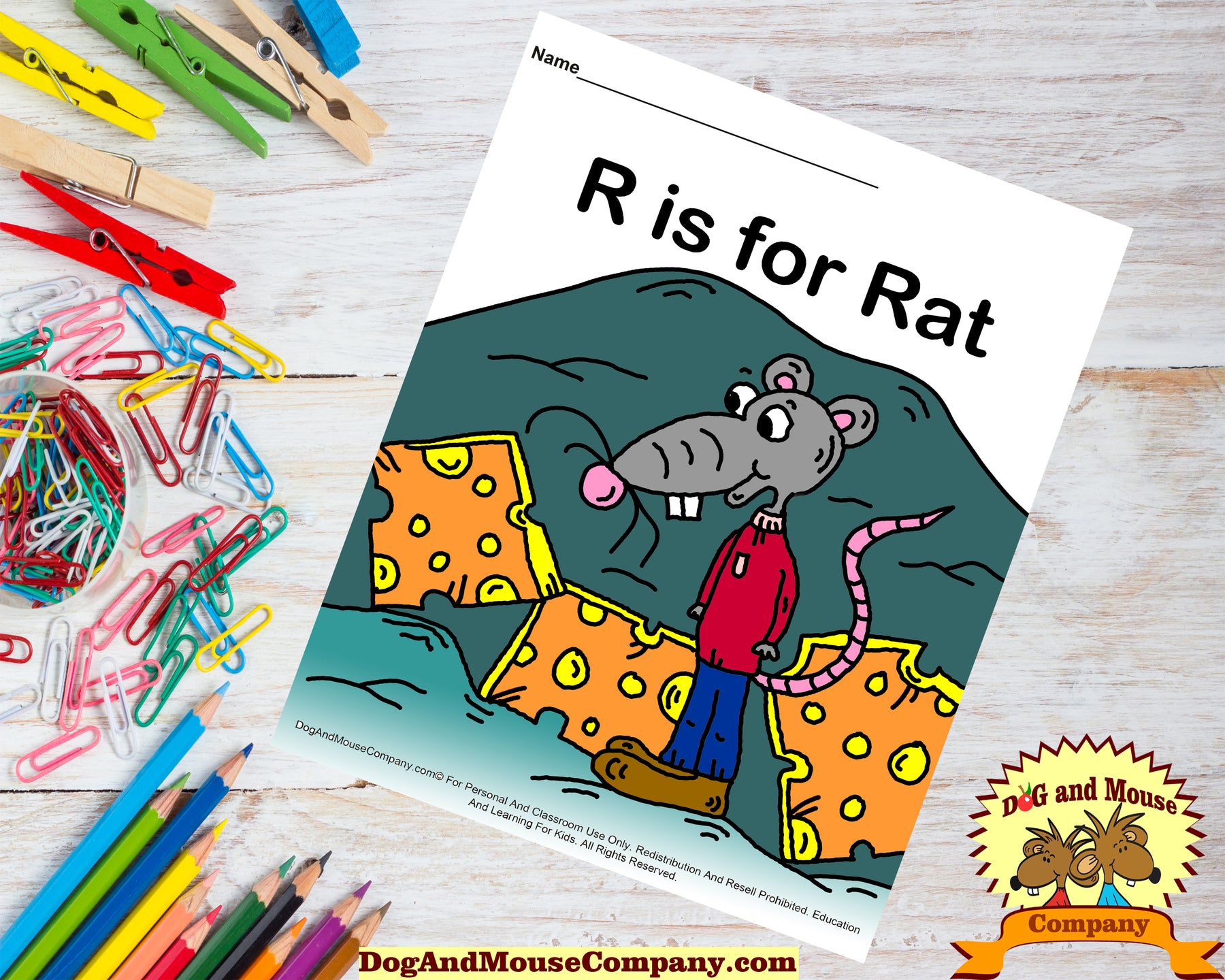 R Is For Rat Colored Printable Worksheet