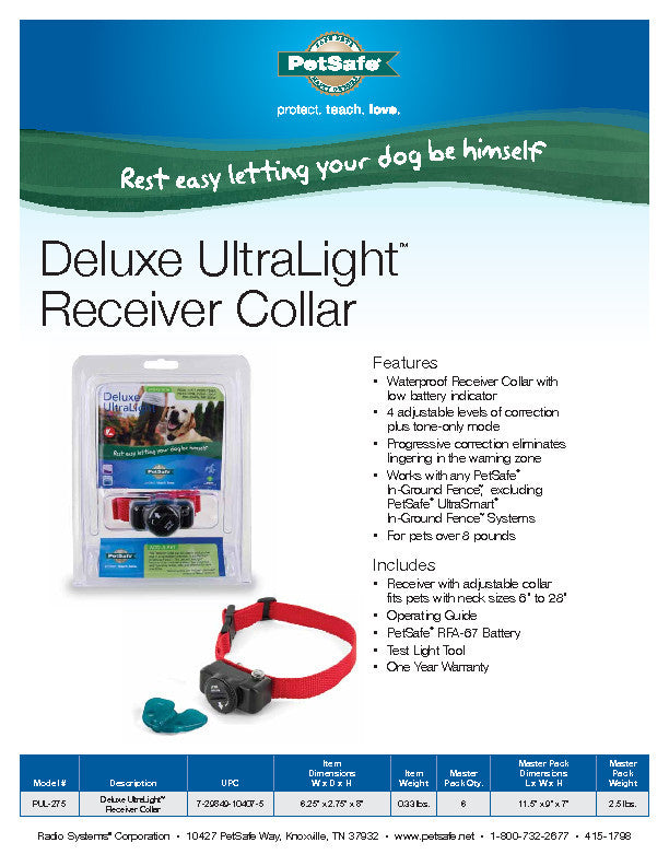 petsafe ultralight receiver collar