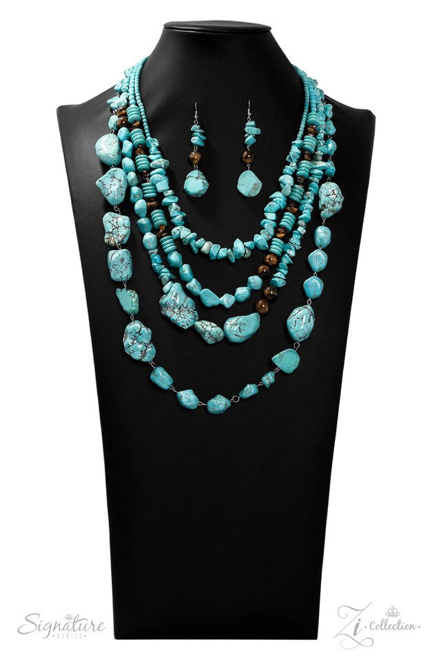 The Monica - Turquoise 2019 Signature Zi Collection Paparazzi Jewelry