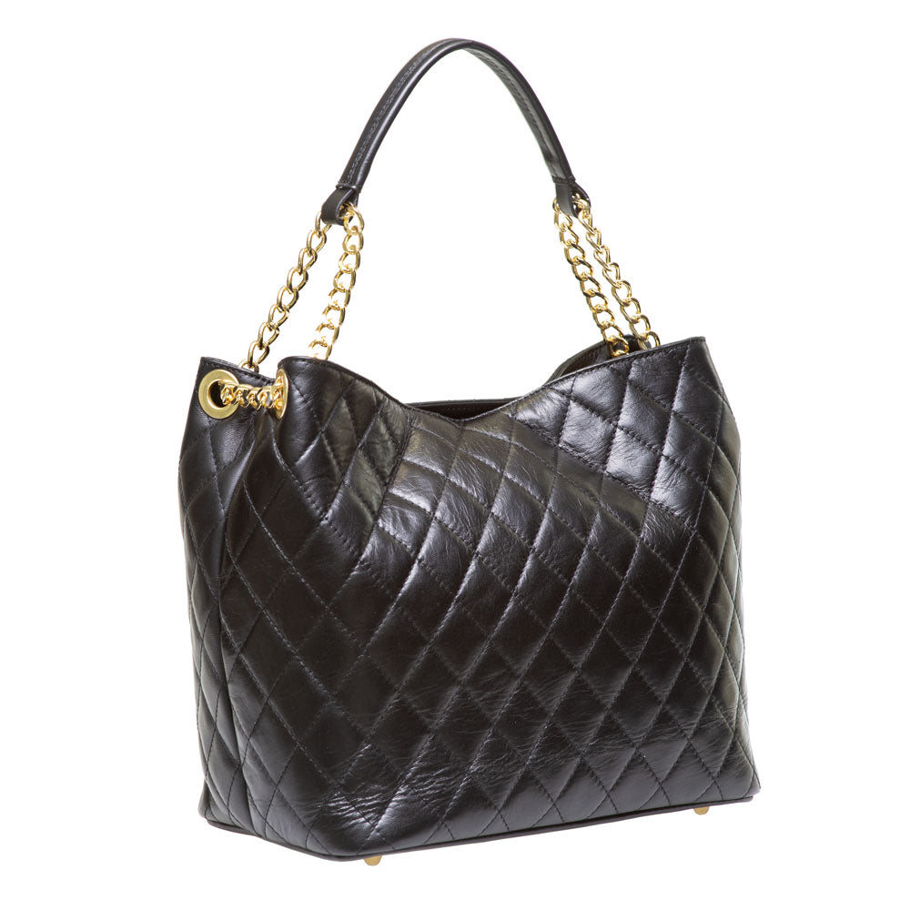 DUSTY BLACK QUILTED ITALIAN LEATHER SHOULDER BAG – mediakits.theygsgroup.com