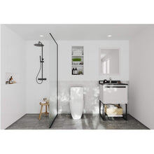 Load image into Gallery viewer, LAVIVA Alto 313SMR-24W-BW 24&quot; Single Bathroom Vanity in White with Black Wood Marble, White Rectangle Sink, Rendered Bathroom View