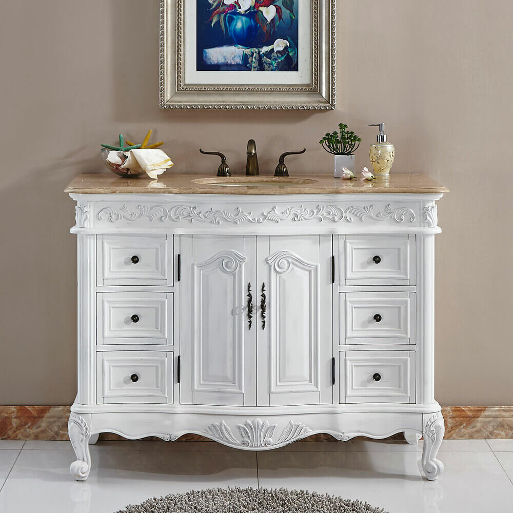 Silkroad Exclusive Hyp 0152 T Uic 48 48 Single Bathroom Vanity In Ant Raynes Vanities