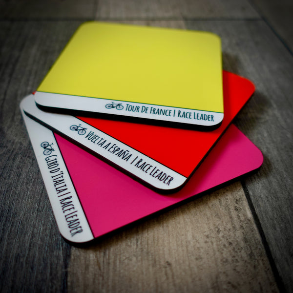 EllieBeanPrints Cycling Grand Tours Coasters