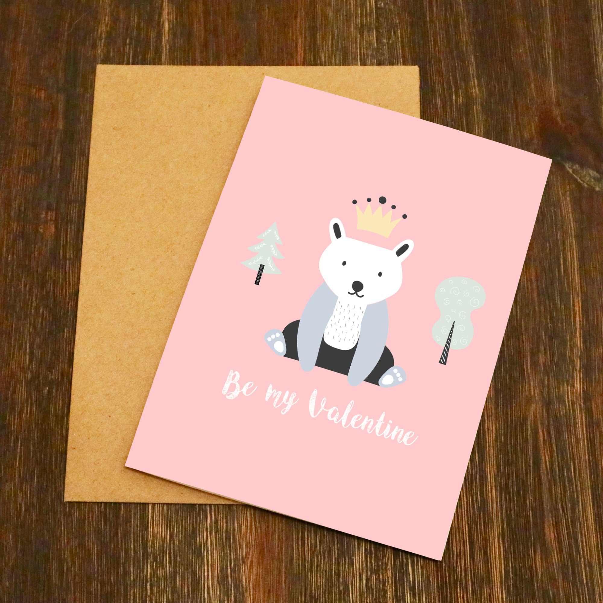 King Bear Be My Valentine Valentine S Card Elliebeanprints